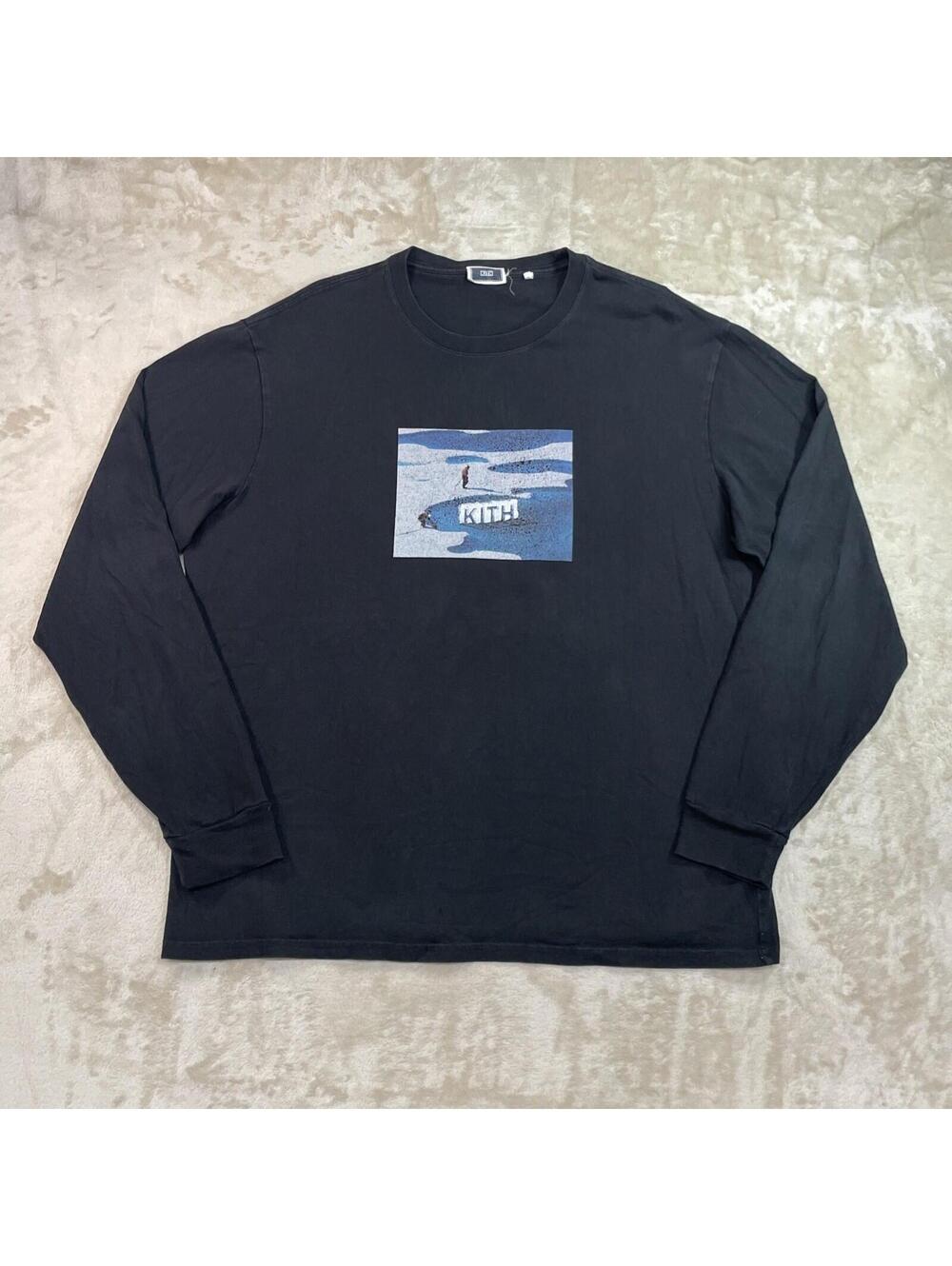 KITH Iceberg Long Sleeve Black Tee Men’s T Shirt Size Large Graphic Print
